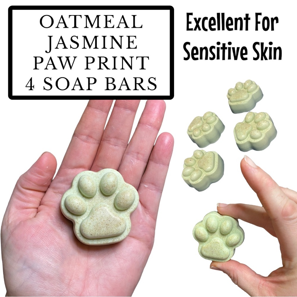 4 Bars Jasmine Paw Print Handmade Soap ( PRICE IS FIRM ) Great Gift Idea!